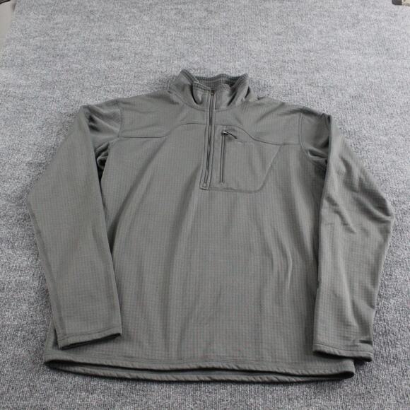 Patagonia Pullover Men Extra Large R1 Gray 1/4 Zip Grid Fleece Baselayer Outdoor - Picture 1 of 8